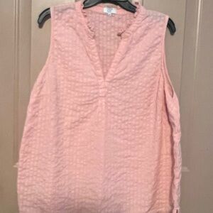 Crown & Ivy Textured Pink Sleeveless Blouse